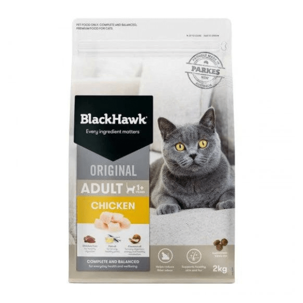 BlackHawk Chicken Original Adult Cat Dry Food available at Pet Shore, made with Australian chicken for optimal adult cat nutrition.