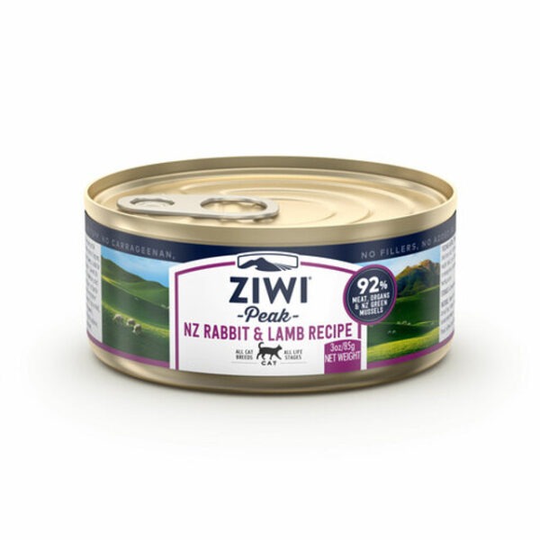 ZIWI Rabbit & Lamb Canned Wet Cat Food available at Pet Shore, featuring natural rabbit and lamb ingredients.