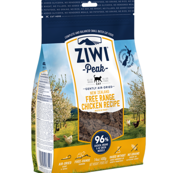 ZIWI Peak Free Range Chicken Recipe Air-Dried Cat Food 400G available at Pet Shore, offering natural cat nutrition.